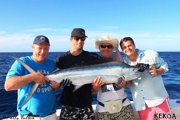 Peter, Andrew, Adam and Ben with one of 13 billfish on their trip off Townsville in 2012